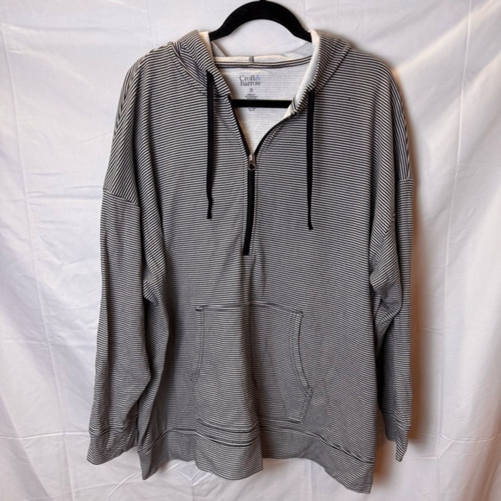 Croft & Barrow Women's Plus Striped Hoodie